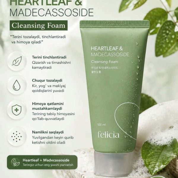 Felicia HEAERLEF & MADECASSOSIDE Cleansing Foam
